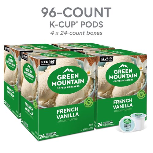 Green Mountain Coffee Roasters French Vanilla Coffee - Light Roast K-Cup Pods, 96 Count