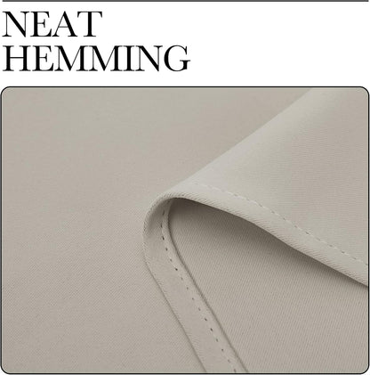 NICETOWN Room Darkening Short Curtain Panels - Thermal Insulated Grommet Drapes (Natural, 2 Panels, W34 x L45)