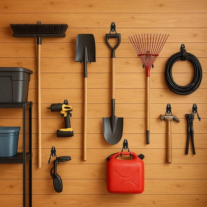 Garage Tool Organizer - Heavy Duty Steel Hooks for Ladders, Garden Tools & Bikes | 4 Pack