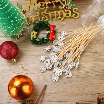 100 Snowflake Cocktail Picks - 6 Styles 4.7in Christmas Toothpicks, Variation of THIS listing: 4.7 IN|Snowflake Picks 100