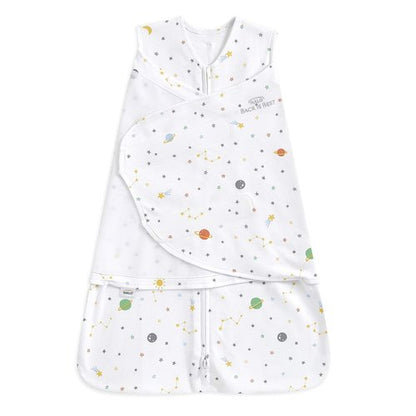 HALO 100% Cotton Sleepsack Swaddle - 3-Way Adjustable Wearable Blanket, TOG 1.5, Space, Small (3-6 Months)