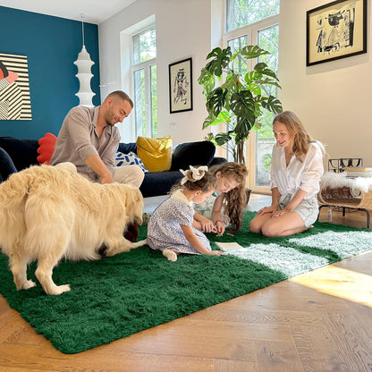 OLANLY Runner Rugs - Soft, Machine Washable Shaggy Carpet for Hallways & Bedrooms | Dark Green, 2x5 ft