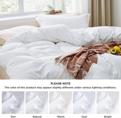 Bedsure Duvet Cover Set - Extra Soft Twin/Twin XL Bedding in White | Includes 1 Duvet Cover & 1 Pillow Sham