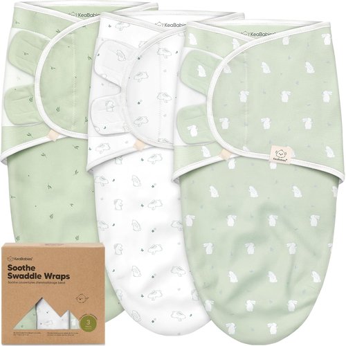 3-Pack Organic Baby Swaddle Sleep Sacks - Soft & Snug Swaddles for Newborns 0-3 Months | Adorable Bunny Design