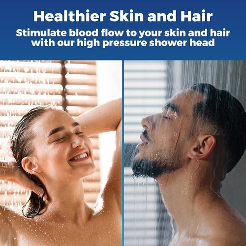 High Pressure Shower Head Anti-Clogging Silicone Nozzles 2.5 GPM Removable Restrictor - Easy to Clean - Easy to Install with Plumbers Tape - 6 inch - Brushed Nickel Finish (Brushed Nickel, 2.5GPM)