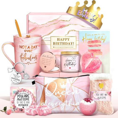 Jumway Not A Day Over Fabulous Mug Set - Funny Birthday Gift for Women | 14 Oz Ceramic Marble Design