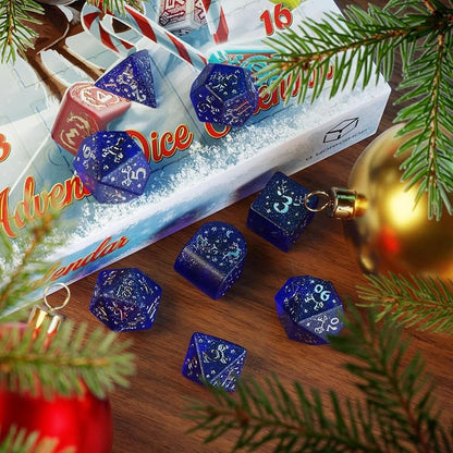 Advent Dice Calendar 04 – 23 Dice & 1 Metal Coin by Q Workshop, Cardboard Xmas Calendar