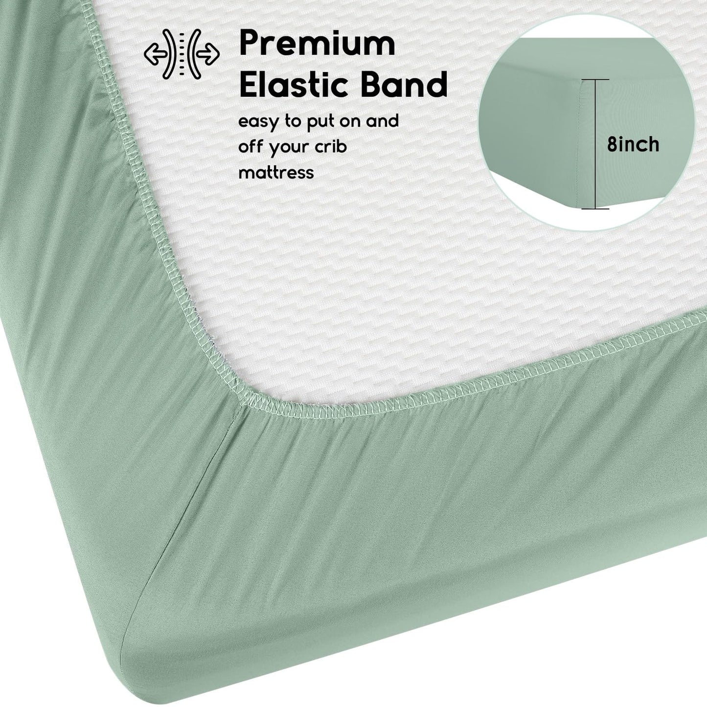 Yoofoss Baby Crib Sheets for Boys Girls, Fitted Crib Sheet 2 Pack for Standard Crib and Toddler Mattress, Super Soft Microfiber Baby Sheet 28x52x8in Green + Giraffe