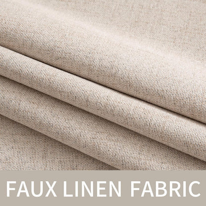 MIULEE Blackout Curtains - 100% Thermal Insulated Linen Textured Drapes | Natural Beige, 52 x 54 Inch (2 Panels)