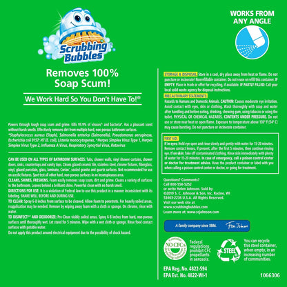 Scrubbing Bubbles Bathroom Cleaner - Foaming Disinfectant for Grime Removal | Rainshower Scent, 20oz