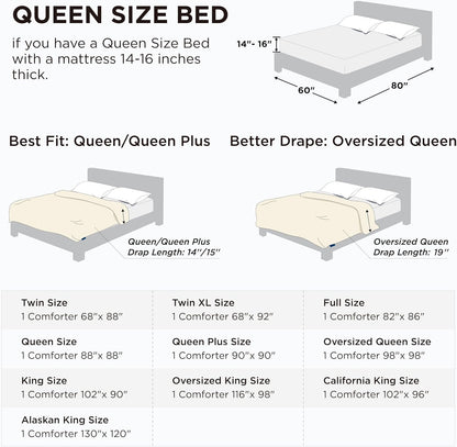 Bedsure Comforter Duvet Insert - All-Season Quilted Queen Size Bedding, GentleSoft Down Alternative, Navy Blue 88 x 88 Inches