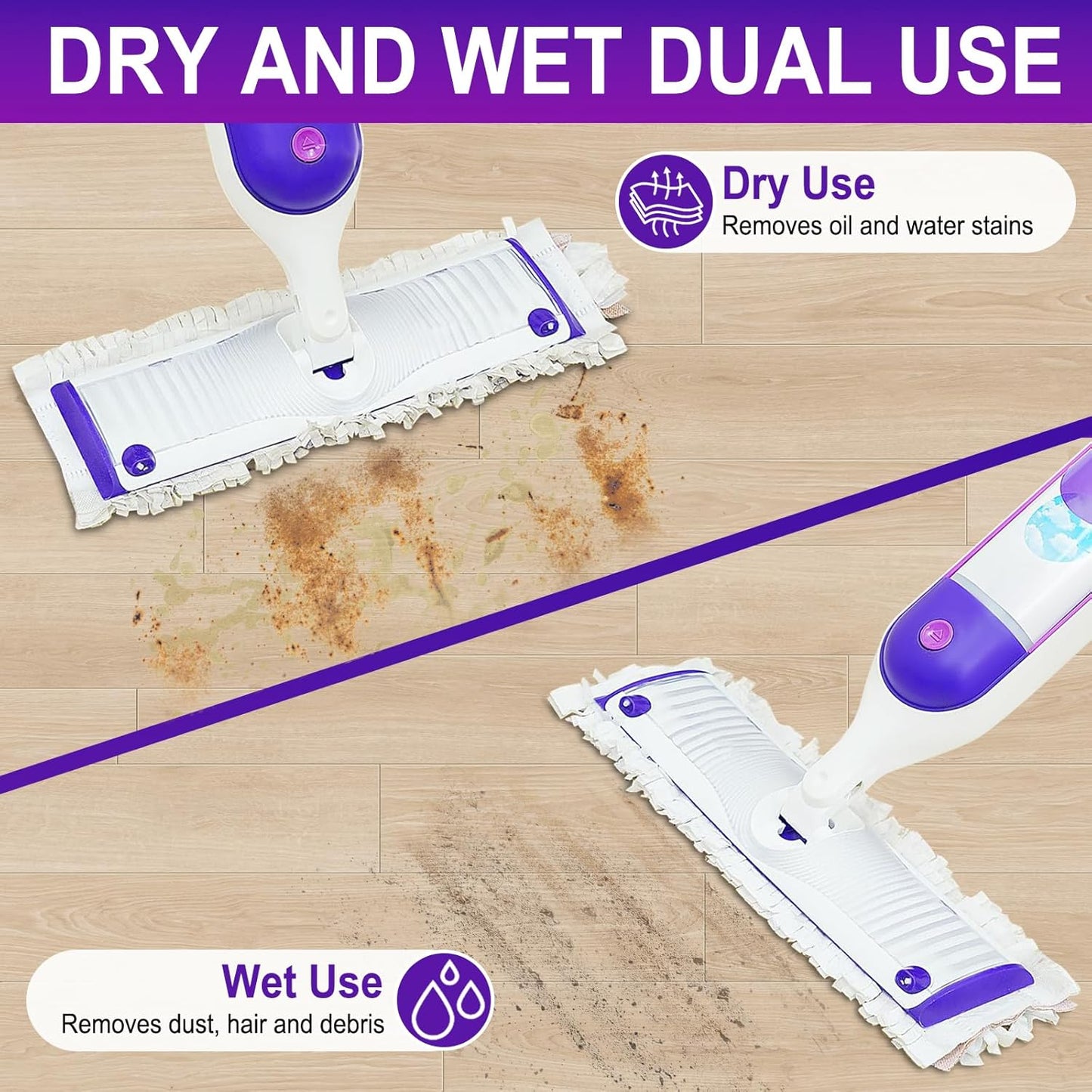 Skiennix Disposable Power Mop Pads - 40 Pack Thickened Multi-Surface Refills for Swiffer Wet Mop