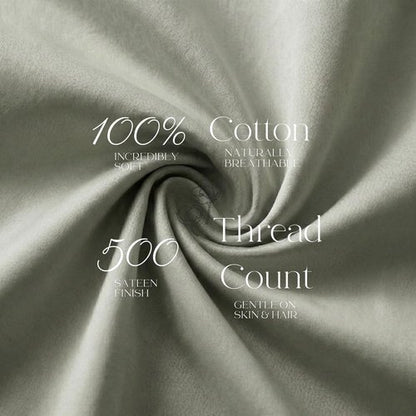 Beckham Hotel Collection Pillowcases - Queen Size Set of 2 | Cool Touch Cotton Sateen, 500TC, Aqua Gray