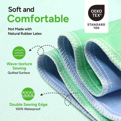 WhyWorry Washable Bed Pads for Adult Incontinence, 34" x 36" (Pack of 2) Washable Pee Pads for Bed Wetting, Heavy Absorbency Reusable Underpads for Elderly & Kids, Waterproof Mattress Protector, Green