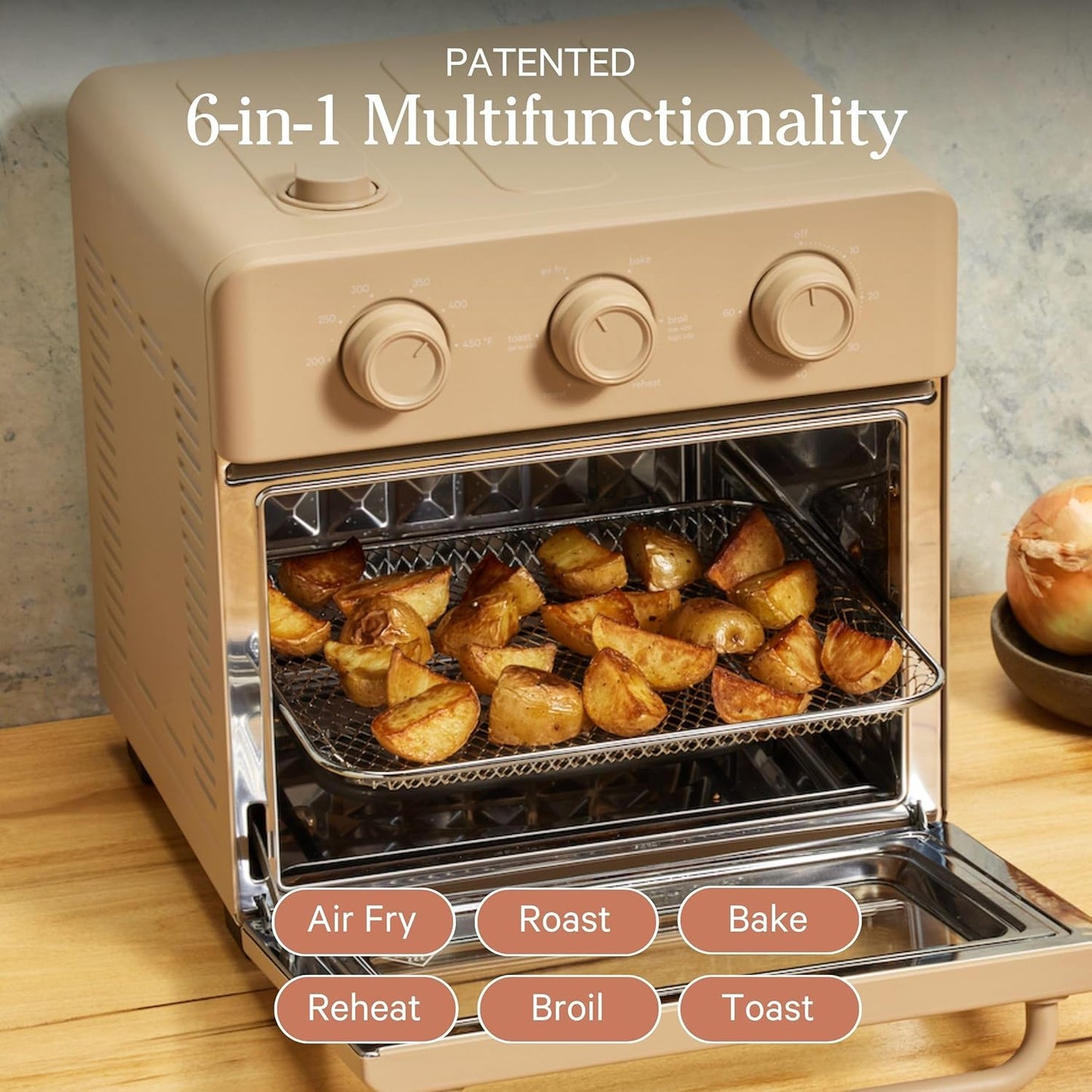 Our Place Wonder Oven - 6-in-1 Air Fryer Toaster Oven with Steam Infusion | Non-Toxic, PFAS-Free Combo