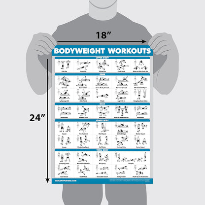 Palace Learning Bodyweight Workout Poster Set - Laminated Exercise Charts (18" x 24") - Volume 1 & 2