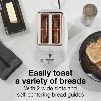 Proctor Silex 2-Slice Toaster - Bagel & Defrost Functions, 7 Browning Levels, Auto Shutoff, Oat White