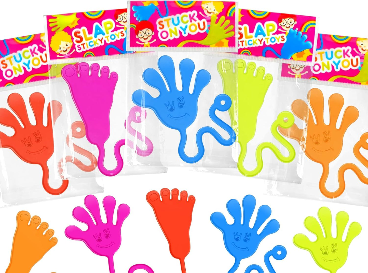 Skiennix Bulk Party Favors - 200 PCS Goody Bag Stuffers with Sticky Hands & Feet | Non-Candy Treats for Kids