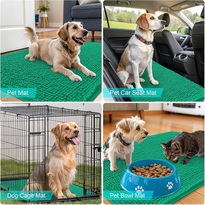 OLANLY Dog Door Mat - Absorbent Non-Slip Washable Doormat for Muddy Paws | 24x16 Emerald Green