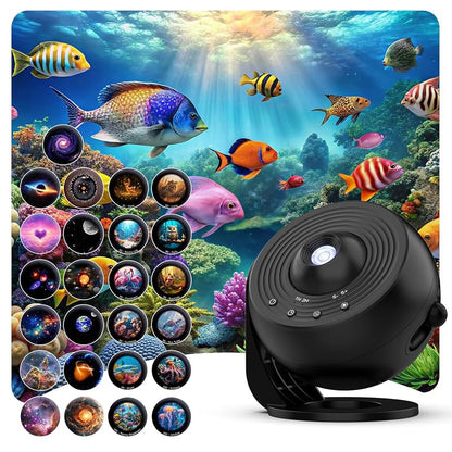 Galaxy Projector Pro - 360° Star & Ocean Night Light with 25 4K Discs