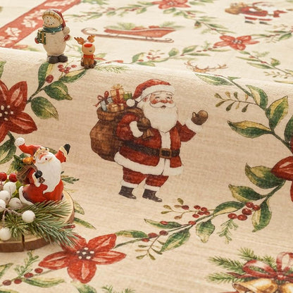 6ft Round Christmas Rug with Santa - Washable, Non-Slip Red Holiday Accent (Xmas Red+Round+6')