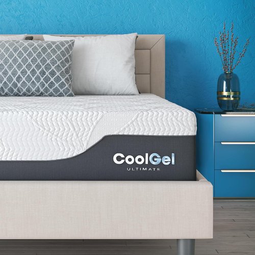 Classic Brands Cool Gel Chill Memory Foam Mattress - 14-Inch with 2 Bonus Pillows | CertiPUR-US Certified | Queen Size