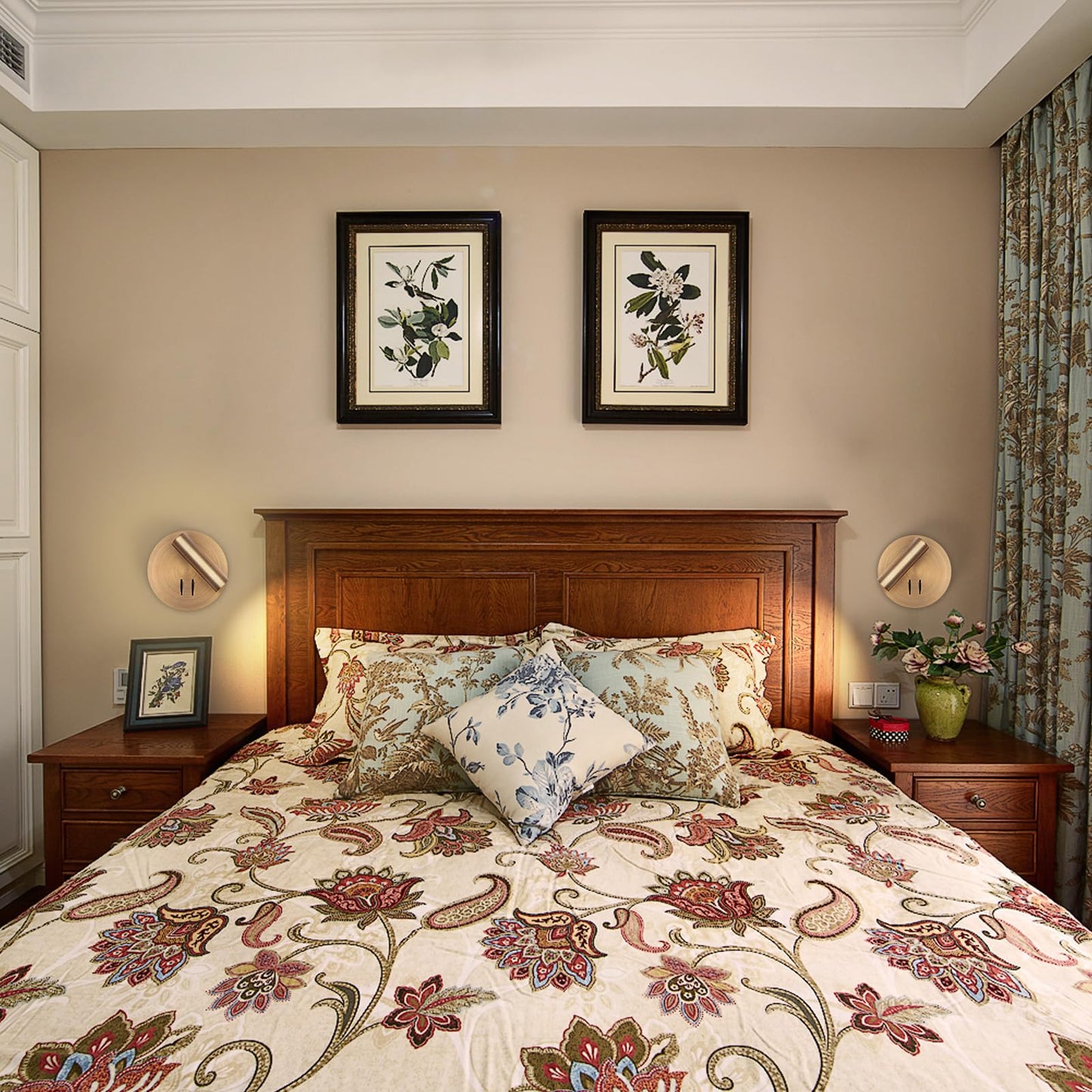 Wall Mount Reading Light for Bed, Backlight Night Wall Lamp, Hardwired Sconce with Switch, Adjustable Wall Sconce Surface Mount Book Reading Lamp,LED Wall Lighting for Bedroom Bedside Lamps (Bronze)