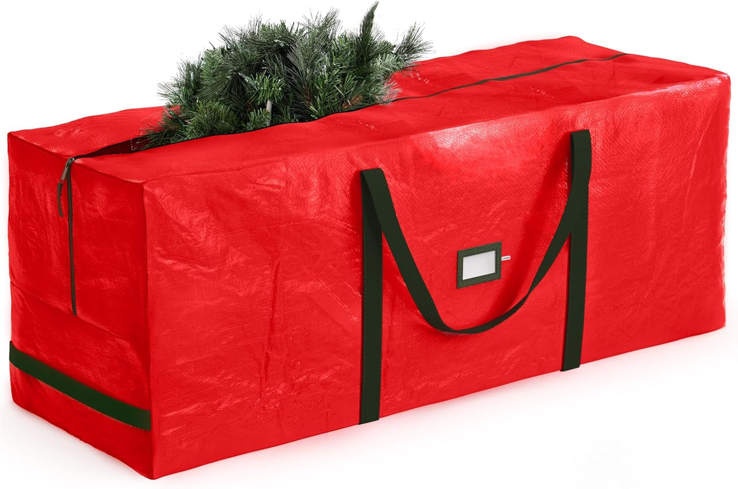 ZOBER 9 Ft Christmas Tree Storage Bag - Waterproof & Durable with Strong Handles - Red