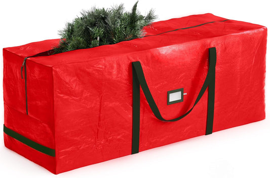 ZOBER 9 Ft Christmas Tree Storage Bag - Waterproof & Durable with Strong Handles - Red
