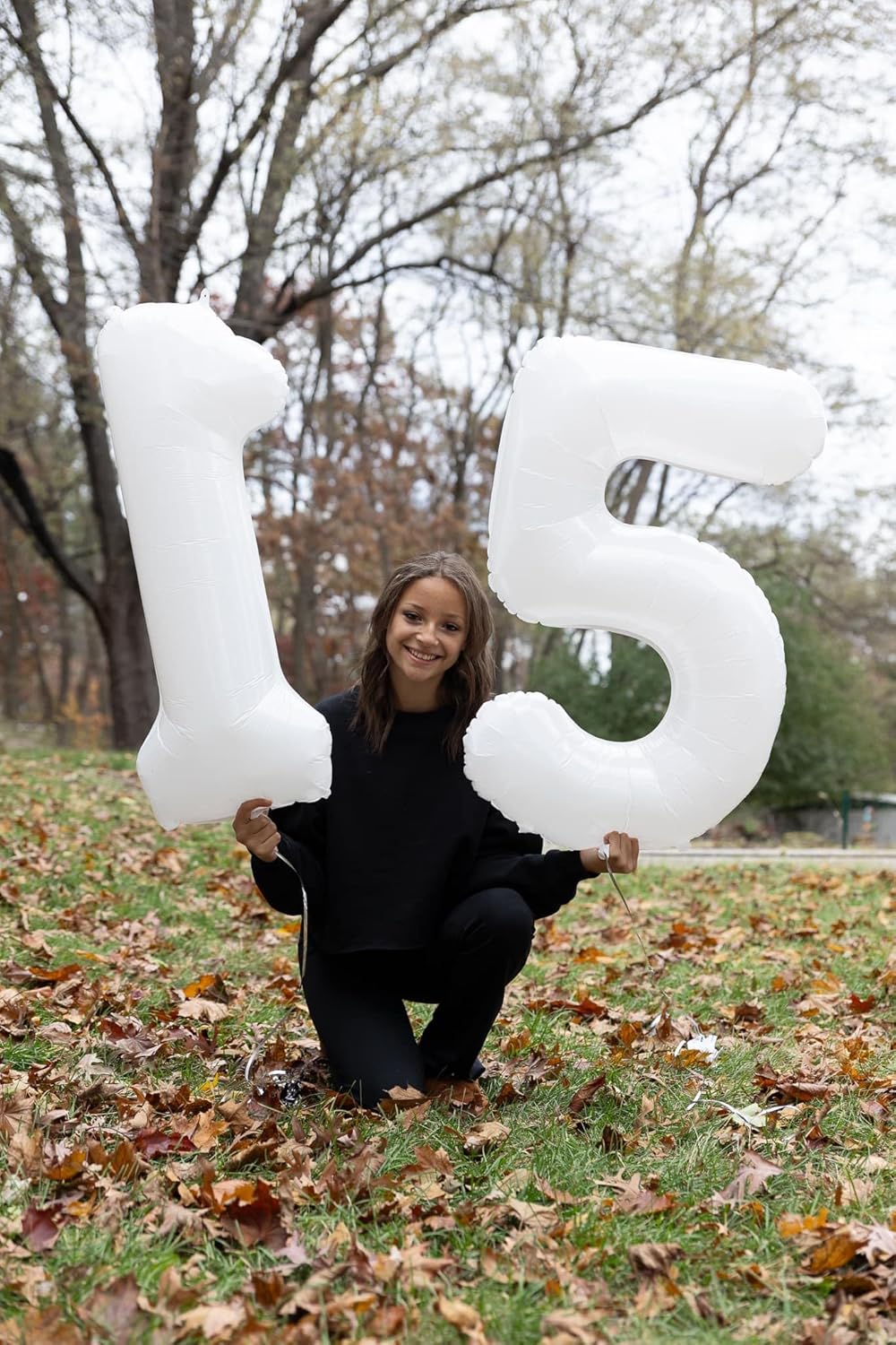 Number 15 Balloon by [Brand Name] - 40-Inch White Birthday Decoration for 15th Party Supplies