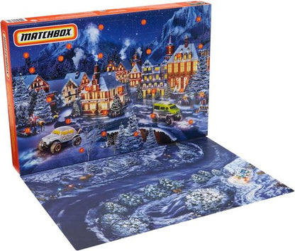 Matchbox Advent Calendar - 24 Surprises with 11 Authentic 1:64 Scale Cars & Holiday Accessories | Perfect Gift for Kids 3+