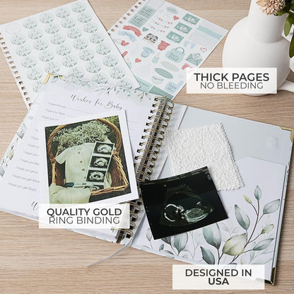 Pregnancy Journal by [Brand Name] - Memory Book with Stickers & Keepsake Pocket | Ideal Gift for First-Time Moms