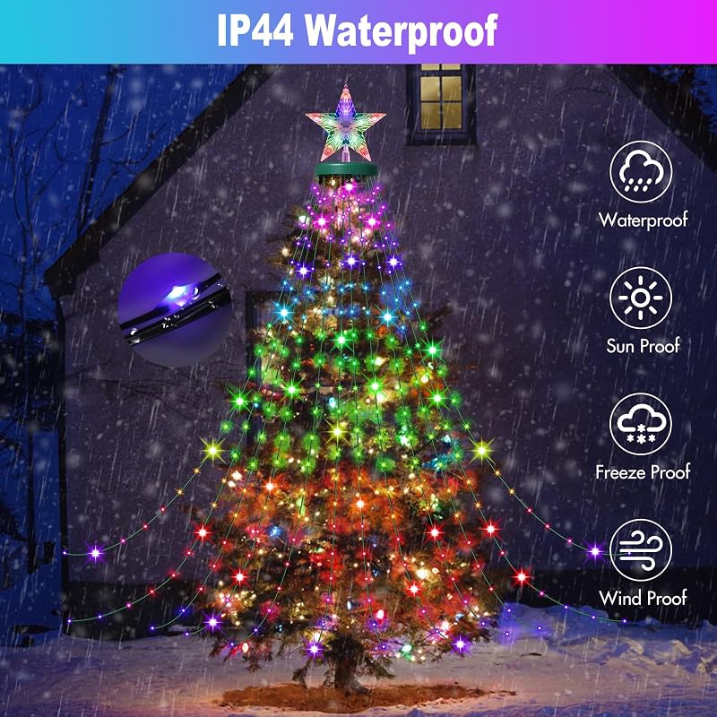Smart Christmas Tree Lights with Ring Topper, 330 LED Colorful Tree Lights (Variation of THIS listing: 330)