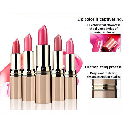 Alobon Long-Lasting Deep Red Lipstick - Moisturizing Formula for Vibrant Color (10* Aunt Color)