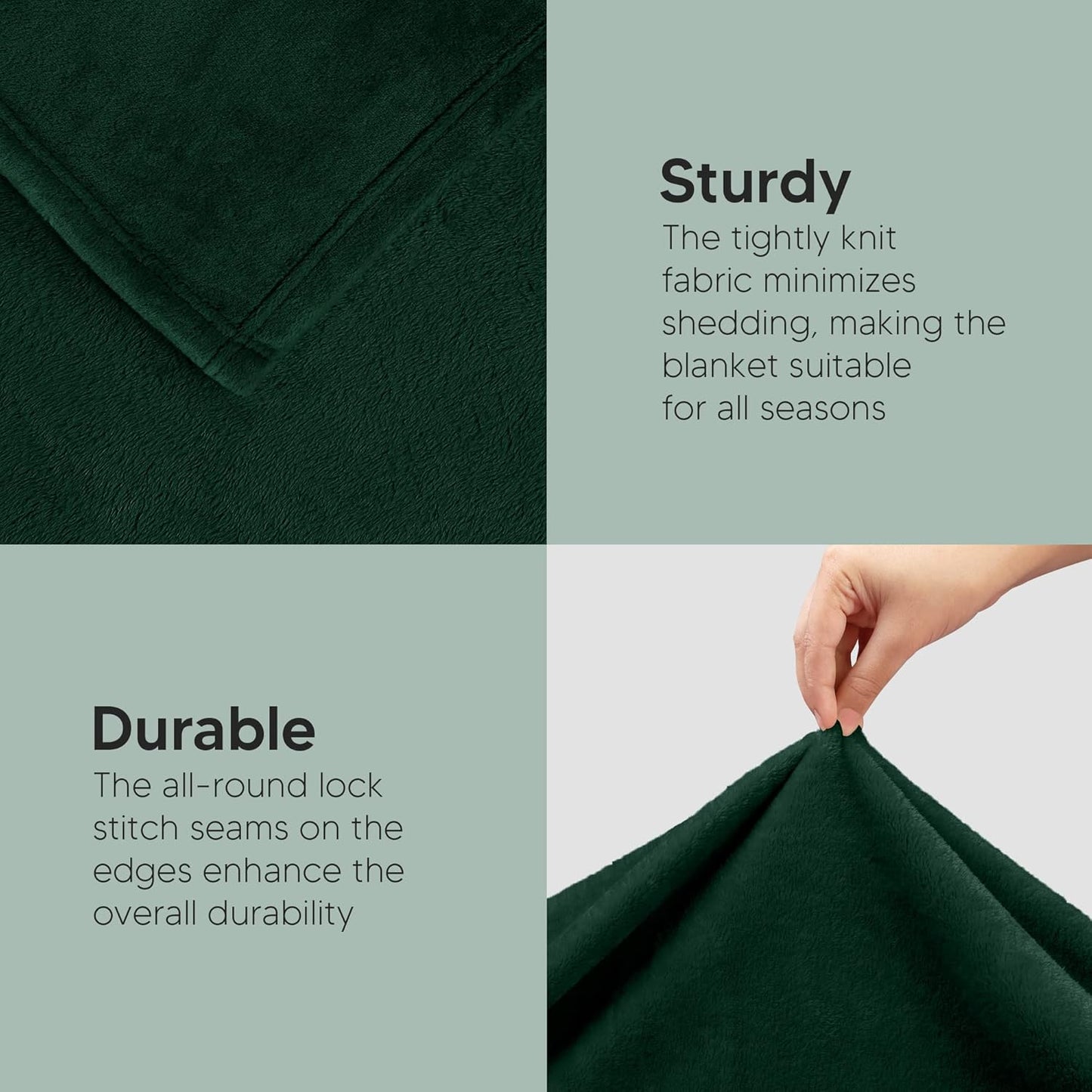 Utopia Bedding Fleece Blanket - King Size Luxury Forest Green Microfiber | Soft, Anti-Static, 300GSM (90x102 Inch)