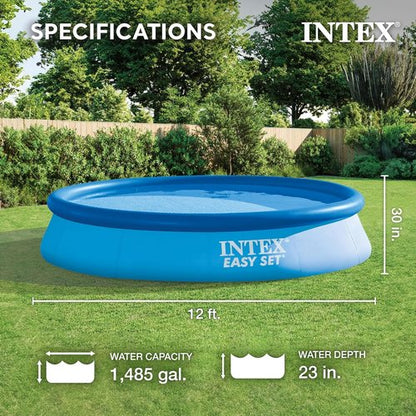 **INTEX Easy Set Inflatable 12 ft x 30 in Above Ground Pool - Includes 530 GPH Filter Pump**