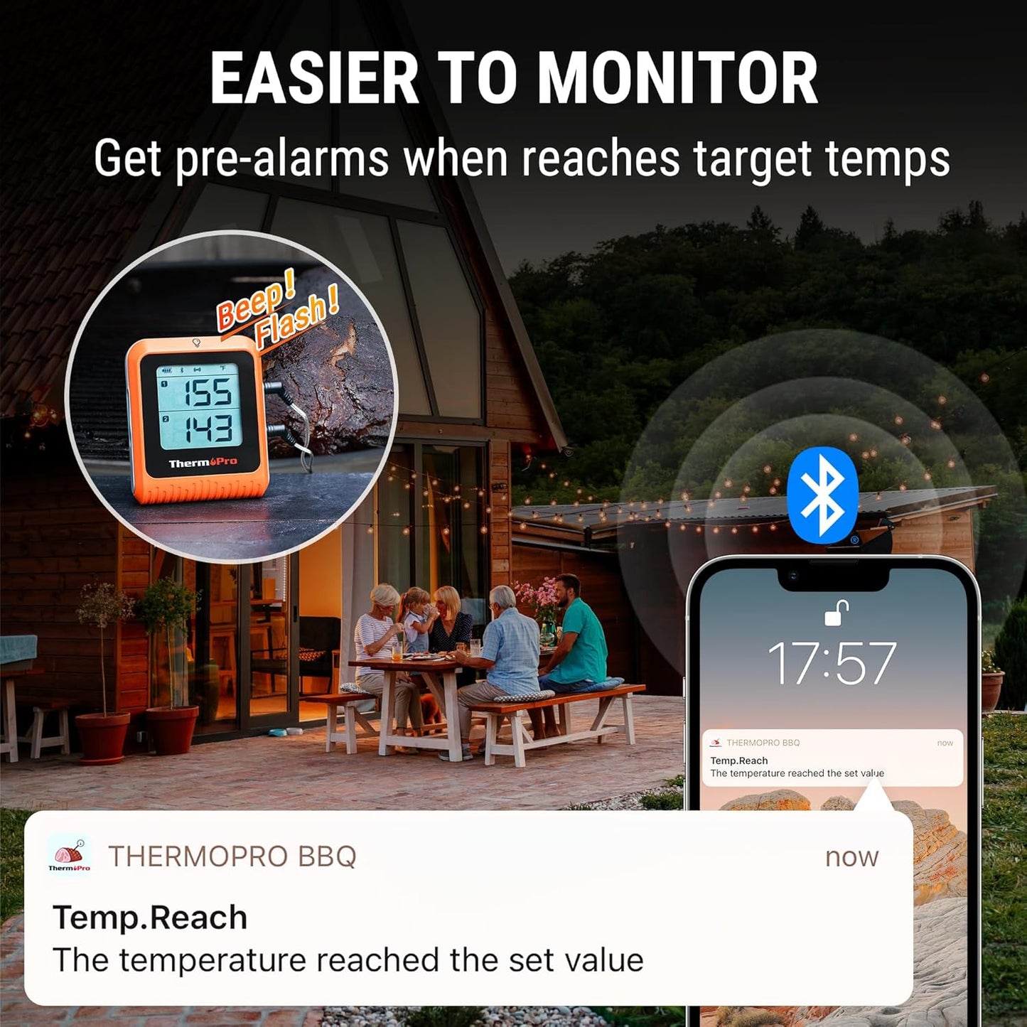 ThermoPro Wireless Meat Thermometer - 650 ft Range, Bluetooth, 2 Probes for Grilling & Smoking