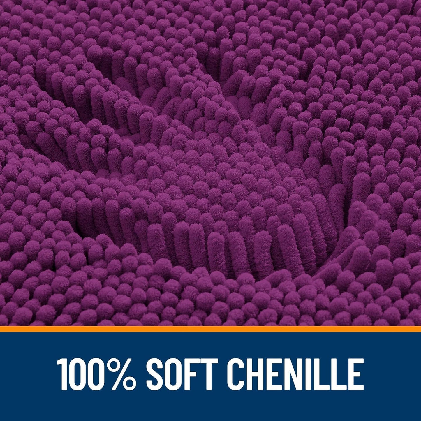 OLANLY Bathroom Rugs - Extra Soft Absorbent Chenille Mats | Quick-Dry, Machine Washable, 36x24, Purple