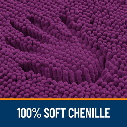 OLANLY Bathroom Rugs - Extra Soft Absorbent Chenille Mats | Quick-Dry, Machine Washable, 36x24, Purple
