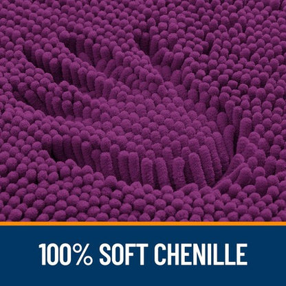OLANLY Bathroom Rugs 24x16, Extra Soft Absorbent Chenille Bath Rugs, Rubber Backing Quick Dry, Machine Washable Bath Mats for Bathroom Floor, Tub and Shower, Home Decor Accessories, Purple