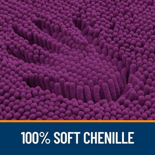 OLANLY Bathroom Rugs 30x20, Extra Soft Absorbent Chenille Bath Rugs, Rubber Backing Quick Dry, Machine Washable Bath Mats for Bathroom Floor, Tub and Shower, Home Decor Accessories, Purple