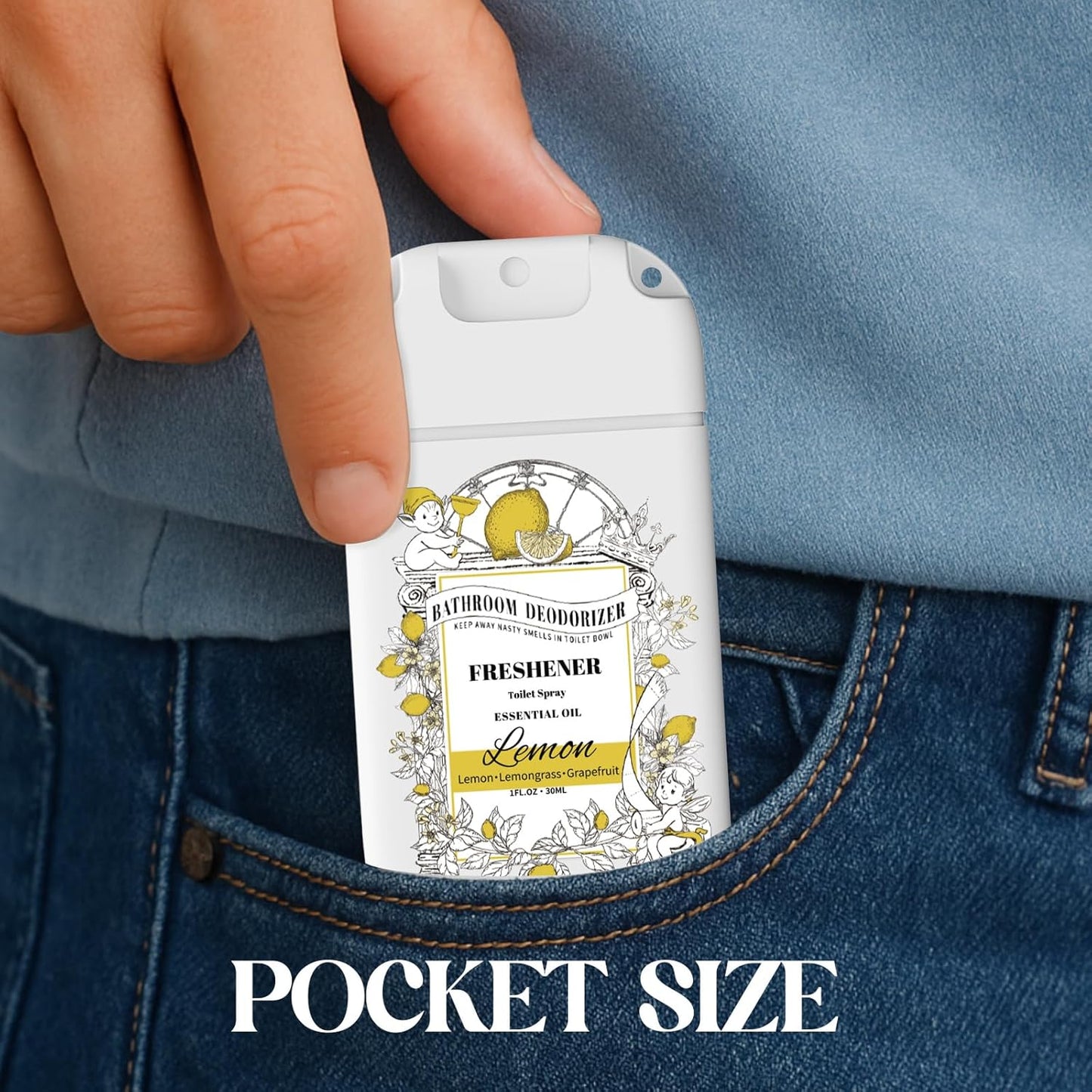 Skiennix Travel Size Toilet Spray - Air Freshener Bathroom Deodorizer | Lemon Lavender Eucalyptus Scent