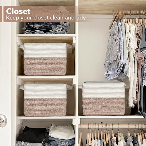 Goodpick Cube Storage Bins - Versatile Woven Baskets for Toys, Clothes & Towels | 13''x10''x9''