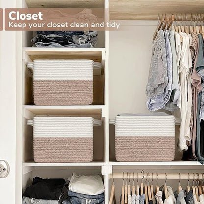 Goodpick Cube Storage Bins - Versatile Woven Baskets for Toys, Clothes & Towels | 13''x10''x9''