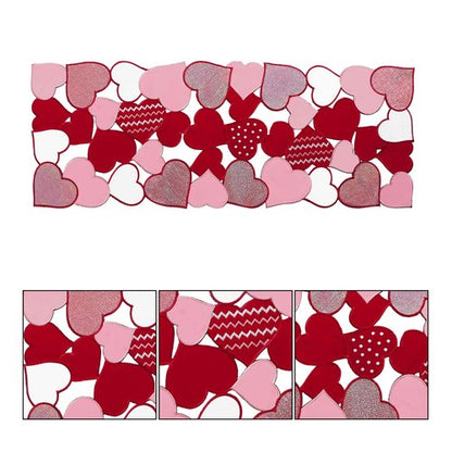 OWENIE Valentine‘s Day Table Runners, 13 x 36 Inch Valentines Table Centerpieces, Embroidered Love Heart Red Table Decorations, Mother's Day or Wedding Table Decor , Washable