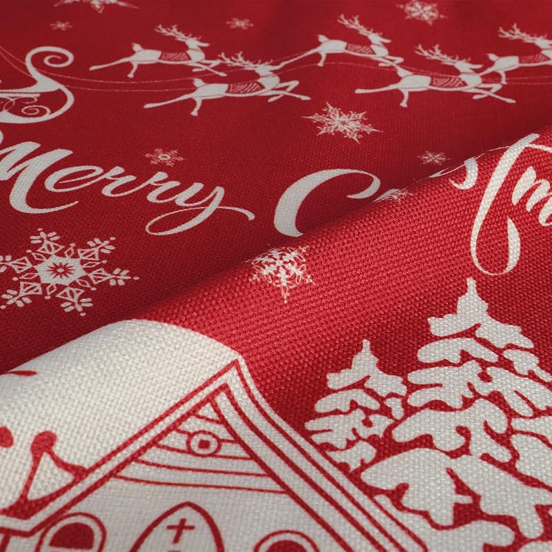 Red Christmas Double-Sided Pillow Covers 16x16 inch - Set of 4 (Variation: Red Christmas-2+16" x 16" )