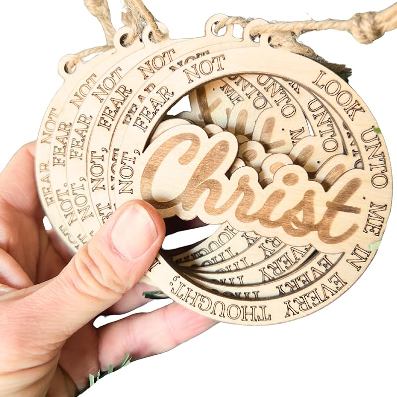 Look Unto Me 20-Pack Wood Christmas Ornaments – LDS Youth Theme 2025