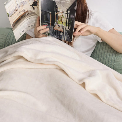 Bedsure GentleSoft Fleece Blanket - Queen Size Cream Plush Microfiber, Soft & Cozy 90x90 Inches