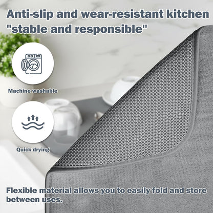 Skiennix Dish Drying Mat - Super Absorbent Microfiber | 16" x 18", 2 Pack, Quick Dry & Machine Washable