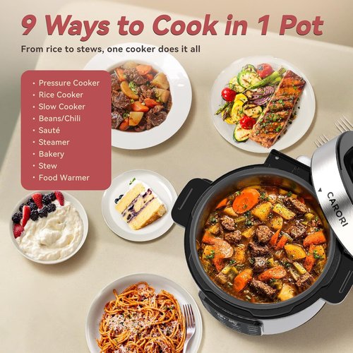 Instant Pot Electric Pressure Cooker - 6 Qt Programmable with IMD Touchscreen & 9 Functions | 1000W Silver